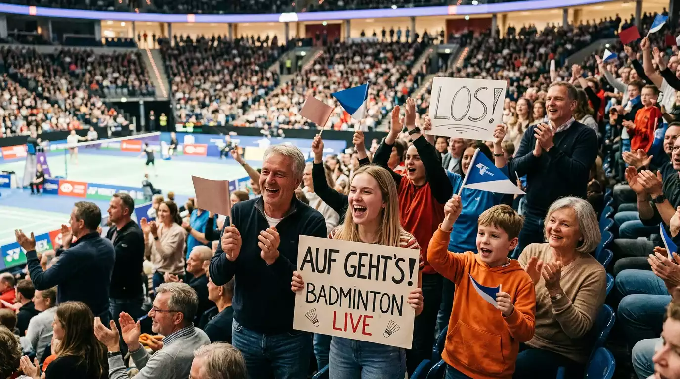 Begeistertes Publikum bei einem Badminton-Turnier in Asien